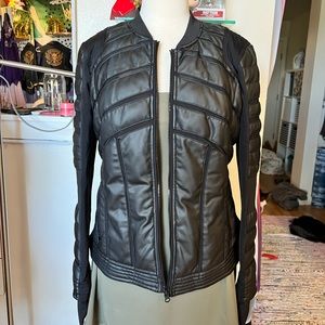 Blanc noir mesh-inset bomber jacket Large